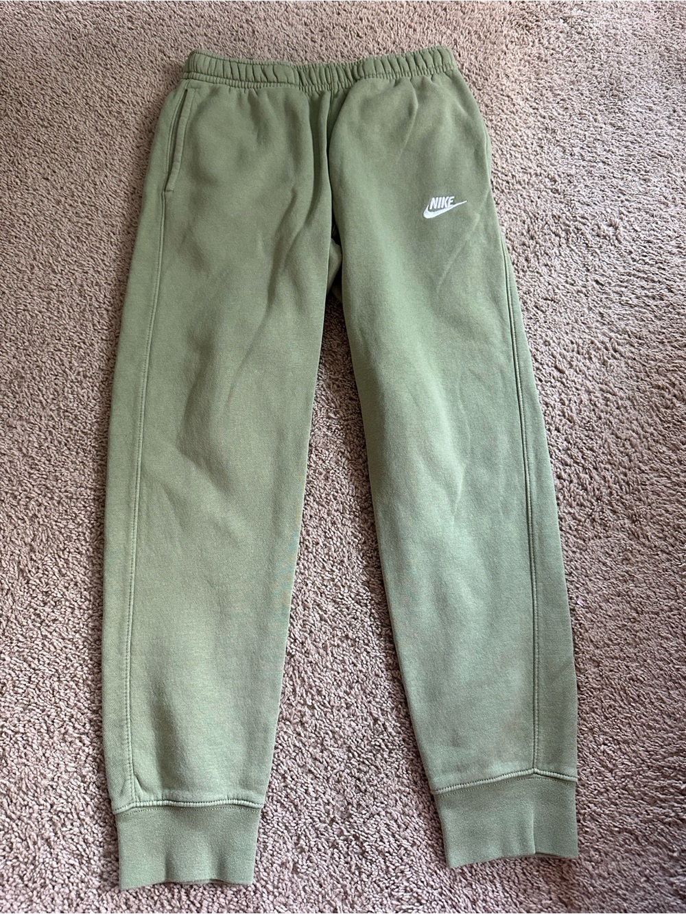 Nike Olive Green Fleece Jogger Pants.
